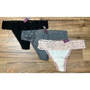 NWT Adore Me Kourtney Cotton Pack Thong 3- Pack Large Size 12-14